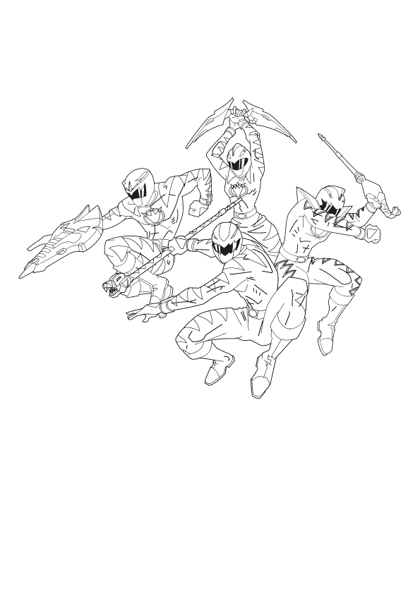 Coloriage 8 Power rangers