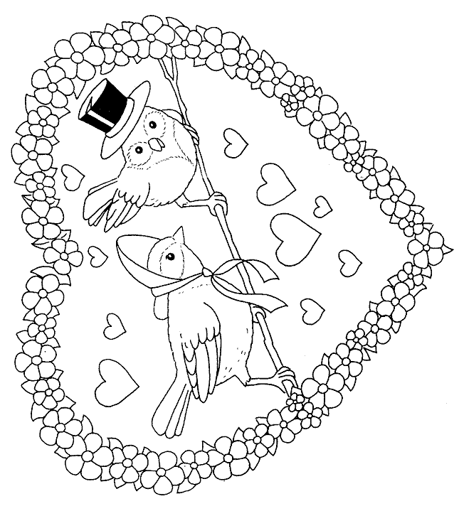 Coloriage 1 Saint-valentin