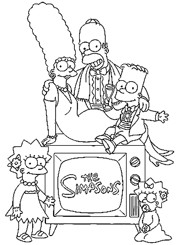 Coloriage 10 Simpson