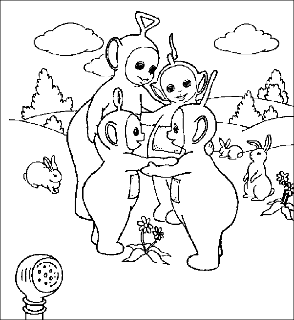 Coloriage 12 Teletubbies