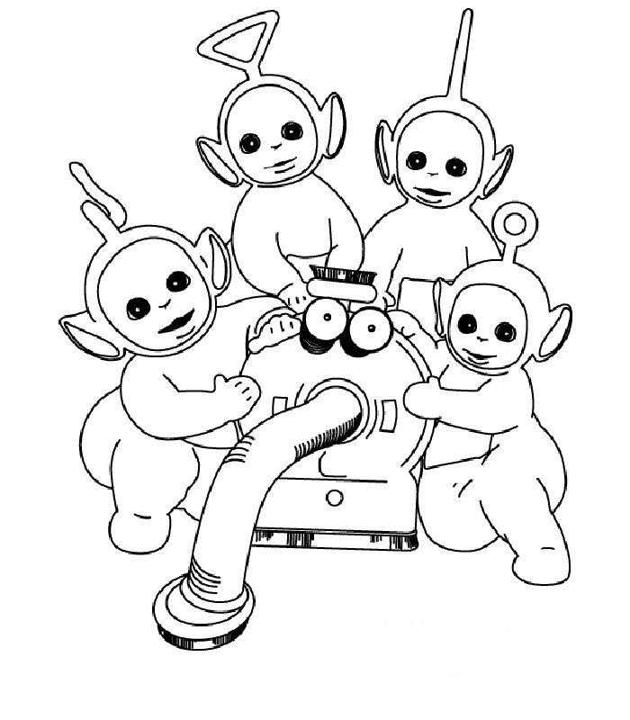 Coloriage 3 Teletubbies