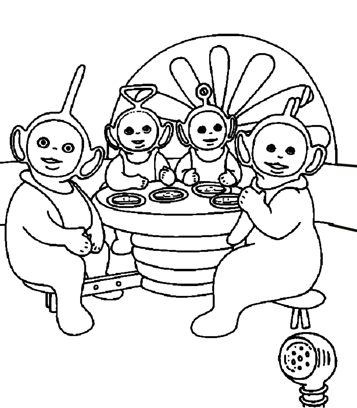 Coloriage 6 Teletubbies