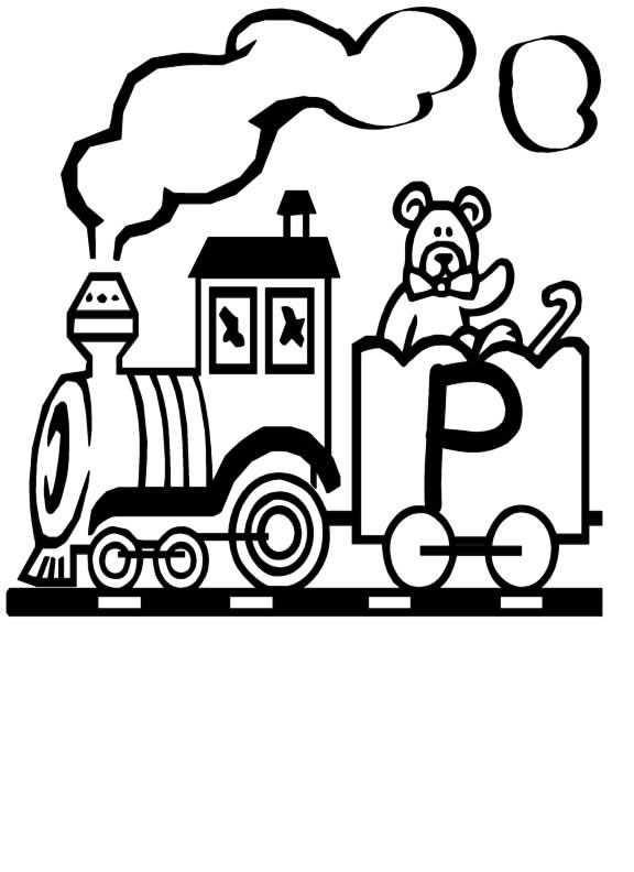 Coloriage 16 Train alphabet