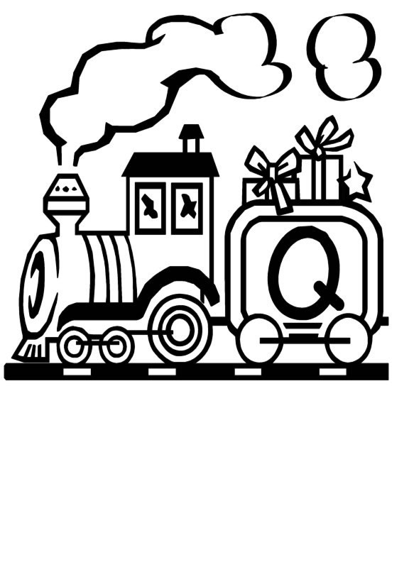 Coloriage 17 Train alphabet