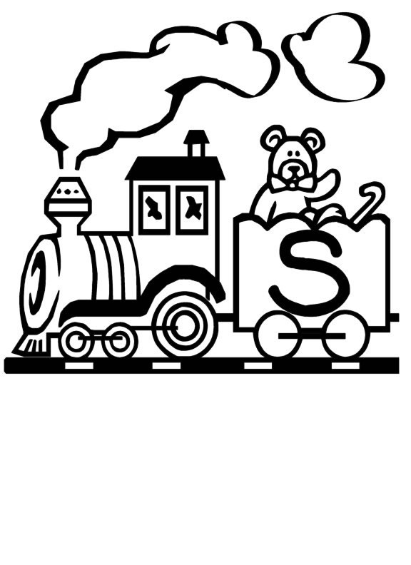 Coloriage 19 Train alphabet