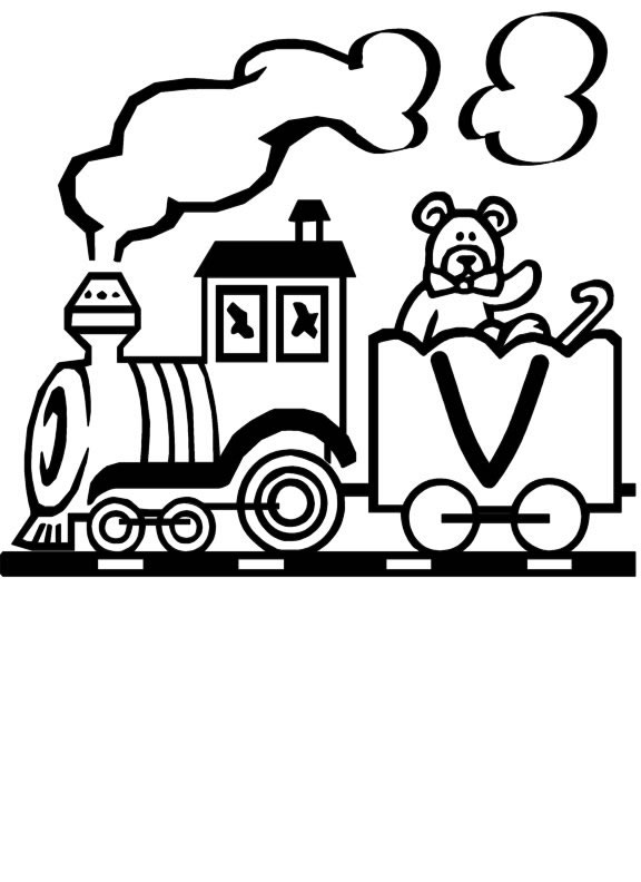 Coloriage 22 Train alphabet
