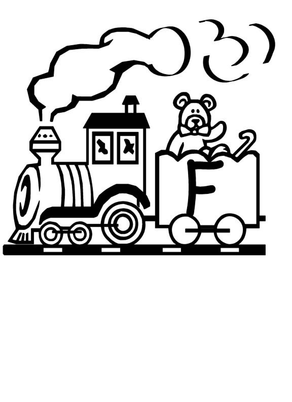 Coloriage 6 Train alphabet