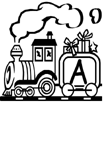 Coloriage Train alphabet 1