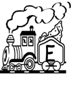 Coloriage Train alphabet 5