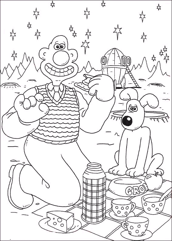 Coloriage 10 Wallace et gromit