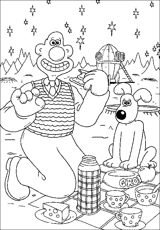 Coloriage 18 Wallace et gromit