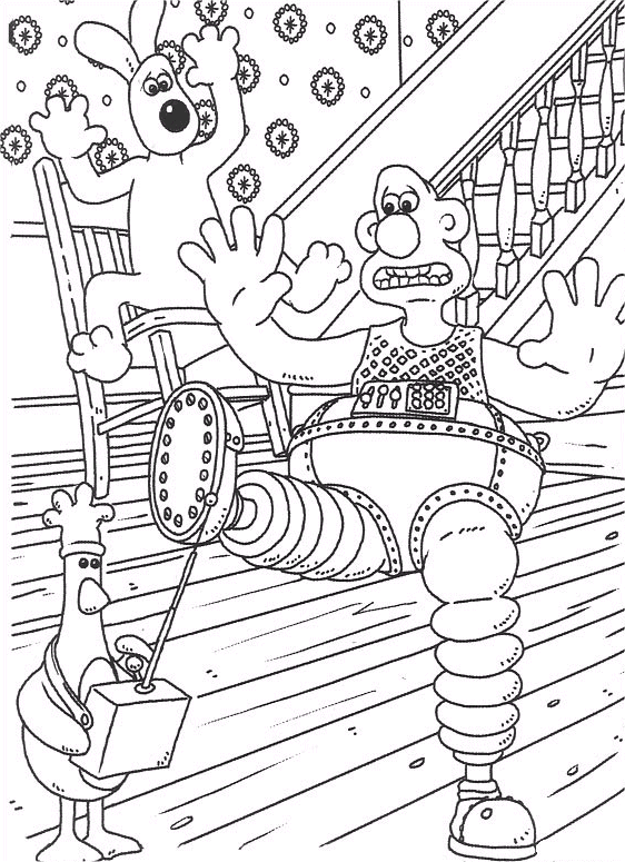 Coloriage 6 Wallace et gromit